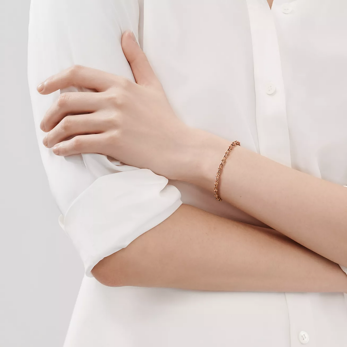 [Ornora Jewelry]HARDWEAR MICRO LINK 44 MOTIF PINK GOLD BRACELET
