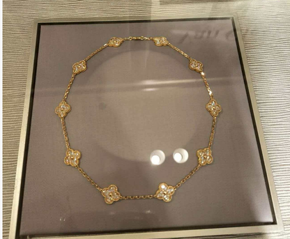 [OrnoraJewelry Jewelry]CLOVER 10 MOTIFS  Gold Diamond  NECKLACE