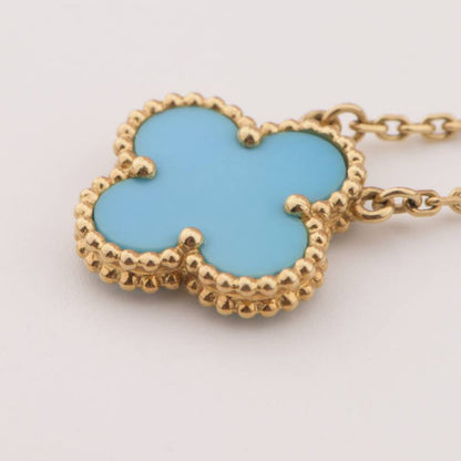 [OrnoraJewelry]CLOVER 15MM VINTAGE TURQUOISE NECKLACE