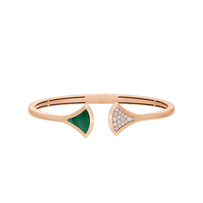 [OrnoraJewelry]DREAM BRACELET OPEN MALACHITE PINK GOLD