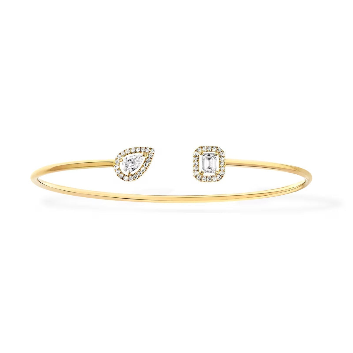 [OrnoraJewelry]JONC FLEX MY TWIN TOI & MOI SILVER DIAMOND BRACELET