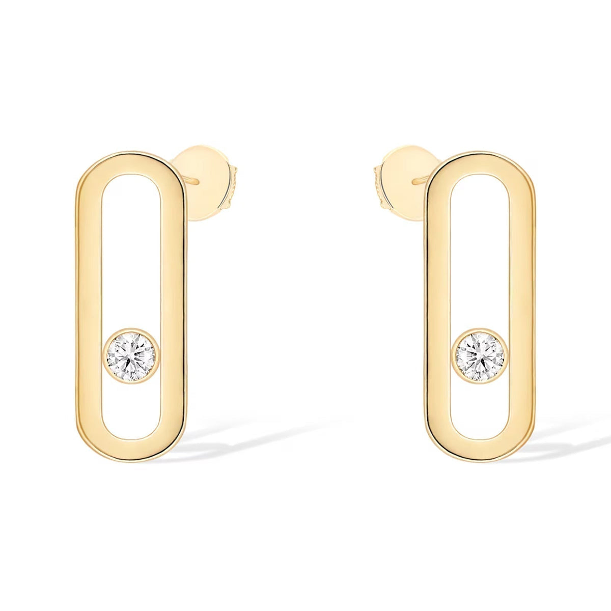 [OrnoraJewelry]MOVE UNO SMALL 1 DIAMOND EARRINGS