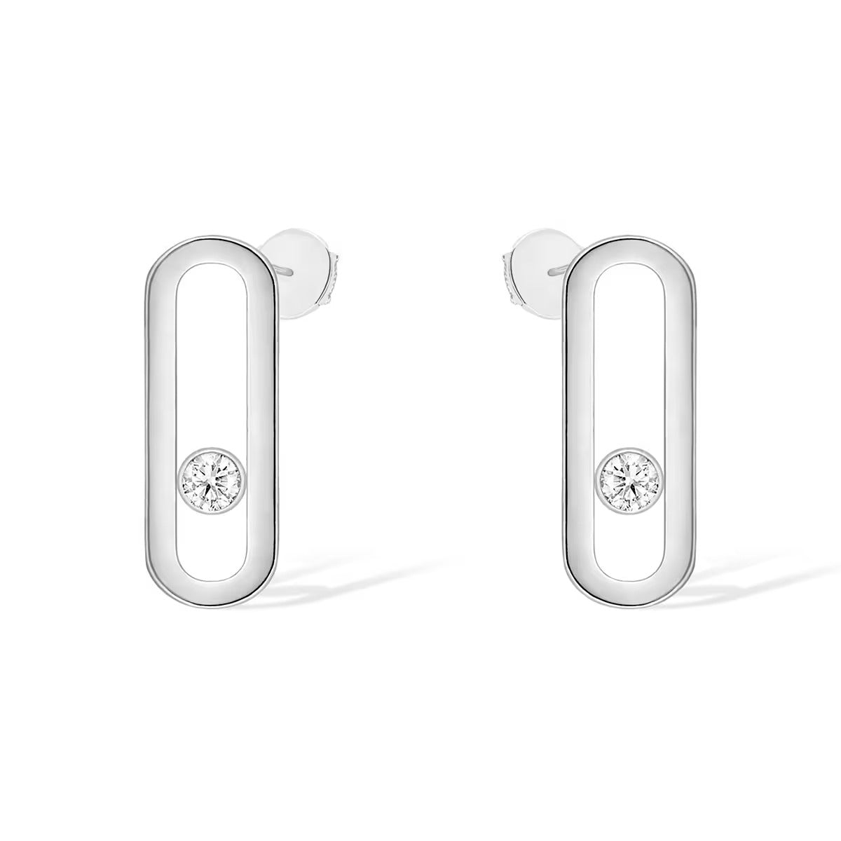 [OrnoraJewelry]MOVE UNO SMALL 1 DIAMOND EARRINGS