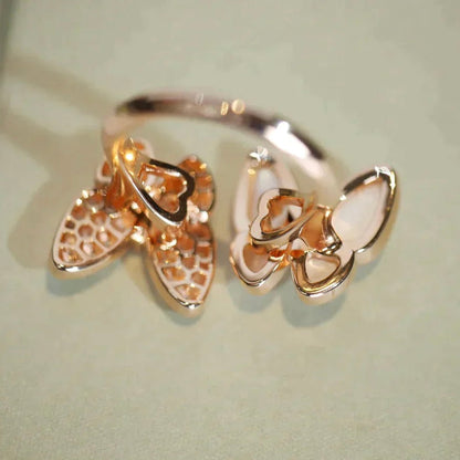 [OrnoraJewelry]TWIN BUTTERFLY DIAMOND MOP RING
