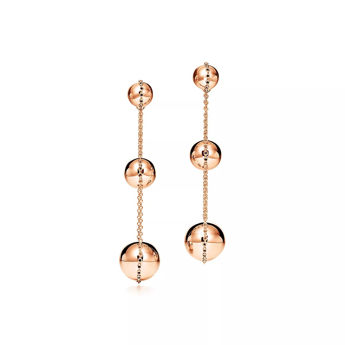 [Ornora Jewelry]TRIPLE DROP PINK GOLD EARRINGS