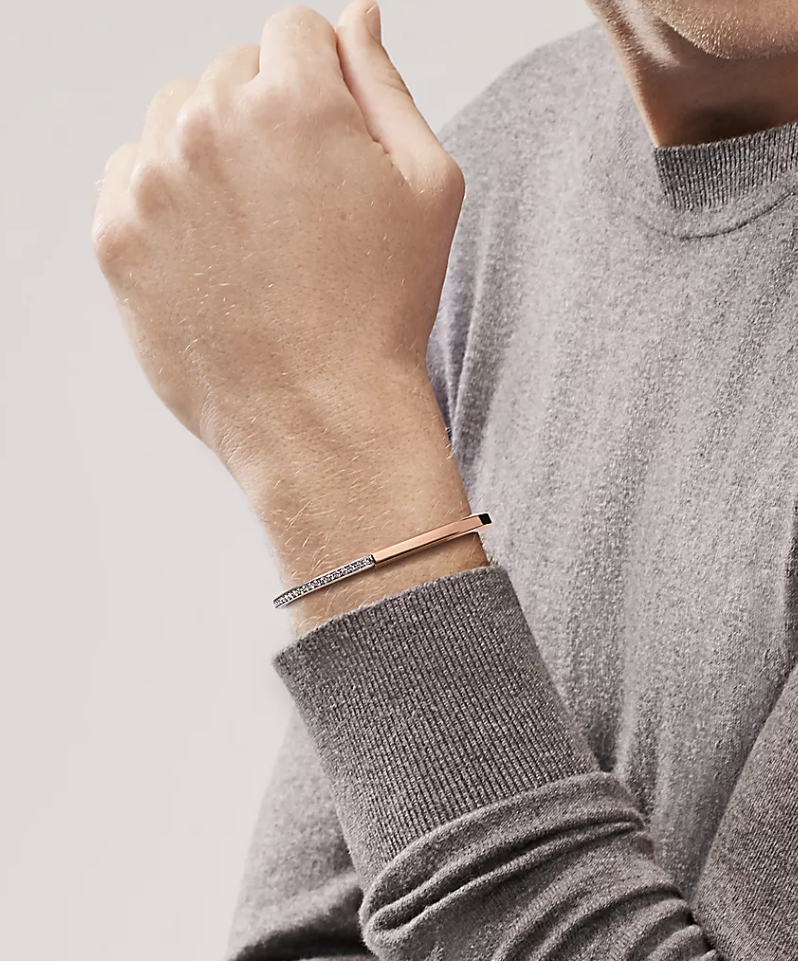 [Ornora Jewelry]LOCK BRACELET ROSE AND WHITE GOLD DIAMOND
