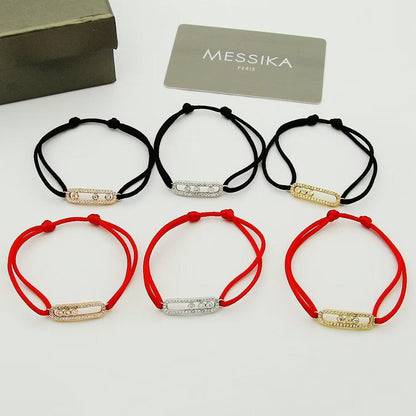 [OrnoraJewelry]Care(Medium-3.5mm) pink cord pavé bracelet