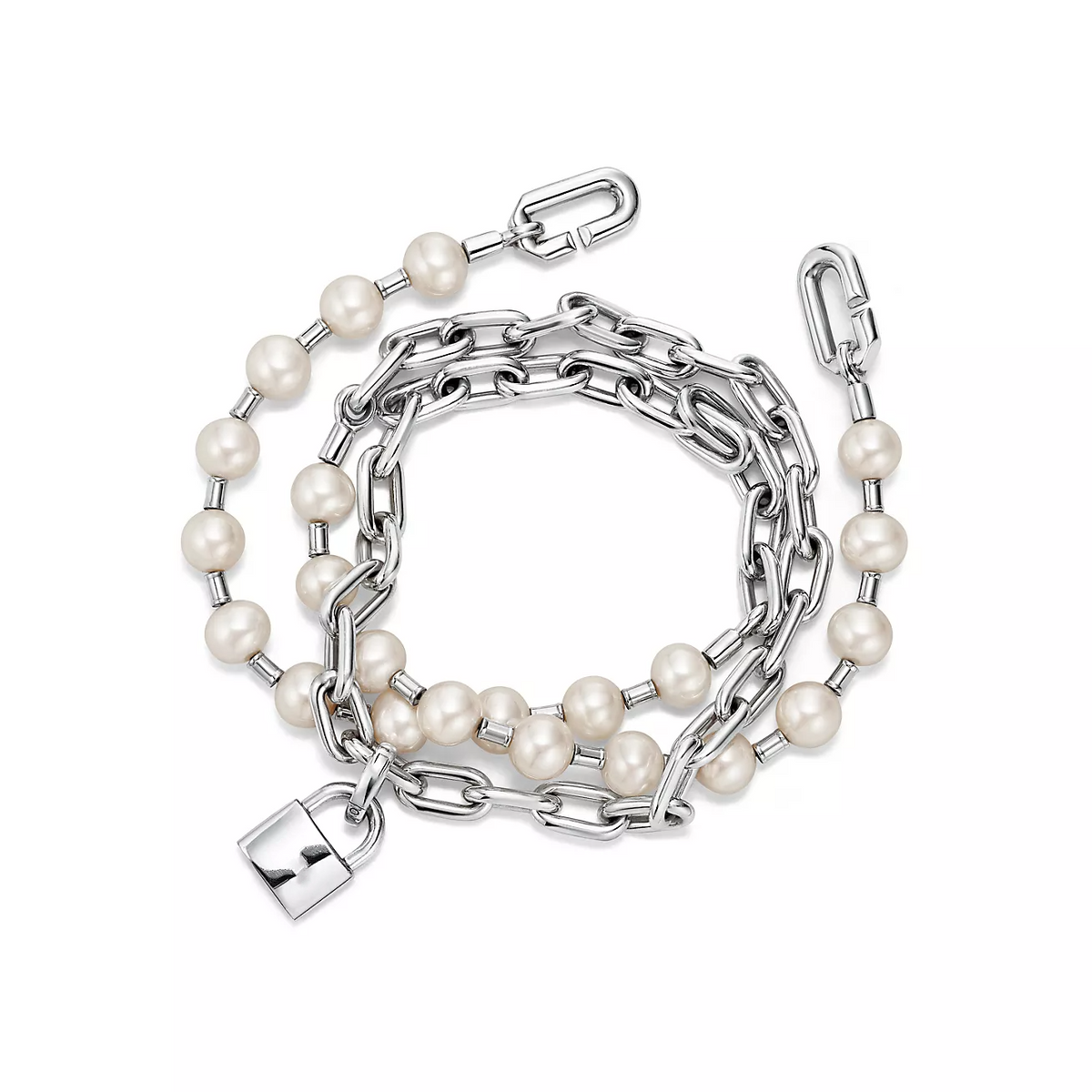 [Ornora Jewelry]PEARL LOCK SILVER BRACELET