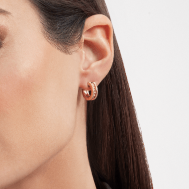[OrnoraJewelry]ZERO 1 ROCK GOLD EARRINGS WITH STUDDED SPIRAL AND PAVED DIAMONDS