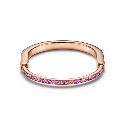 [Ornora Jewelry]LOCK BRACELET ROSE DIAMOND PINK GOLD