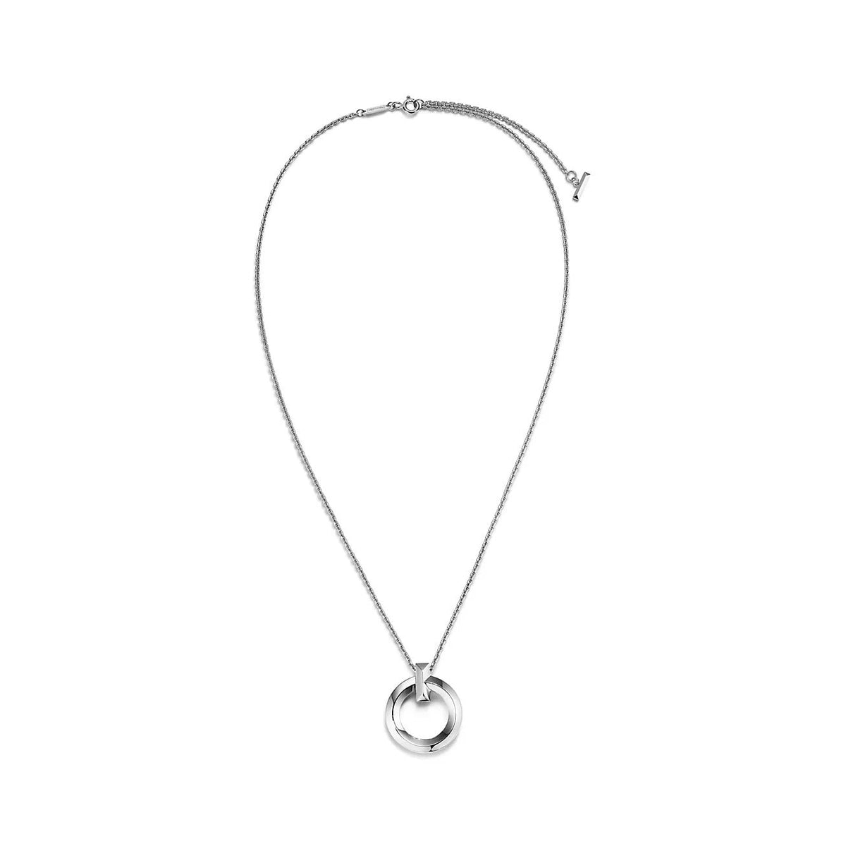 [Ornora Jewelry]T CIRCLE PENDENT SILVER NECKLACE