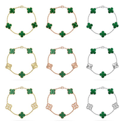 [OrnoraJewelry] CLOVER 5 MOTIF MALACHITE BRACELET COLLECTION