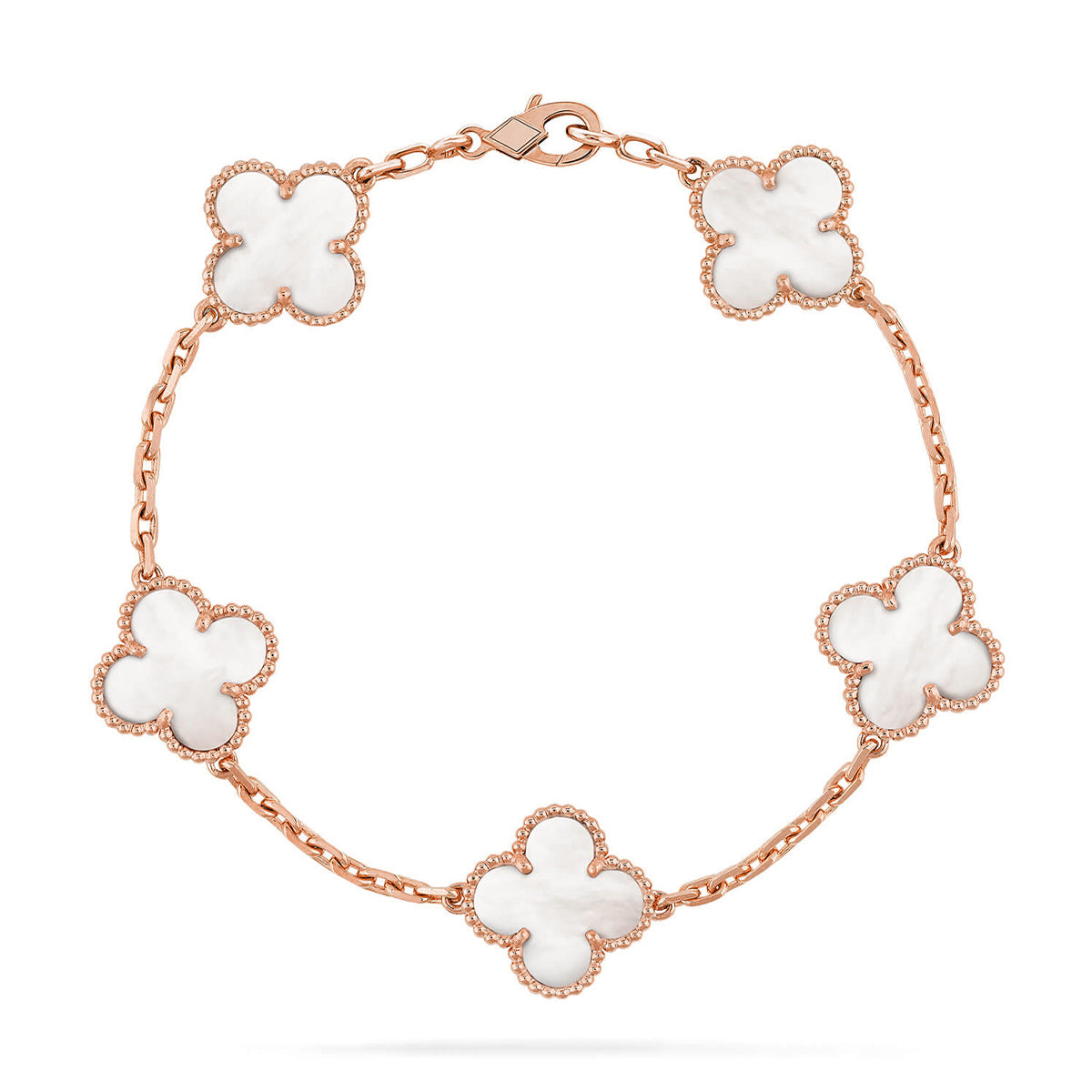 [OrnoraJewelry]CLOVER WHITE PEARL MOP 5 MOTIF BRACELET COLLECTION
