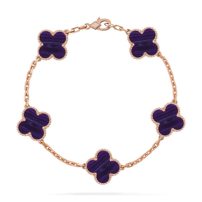 [Ornora Jewelry]CLOVER 5 MOTIF PURPLE STRIPES BRACELET COLLECTION