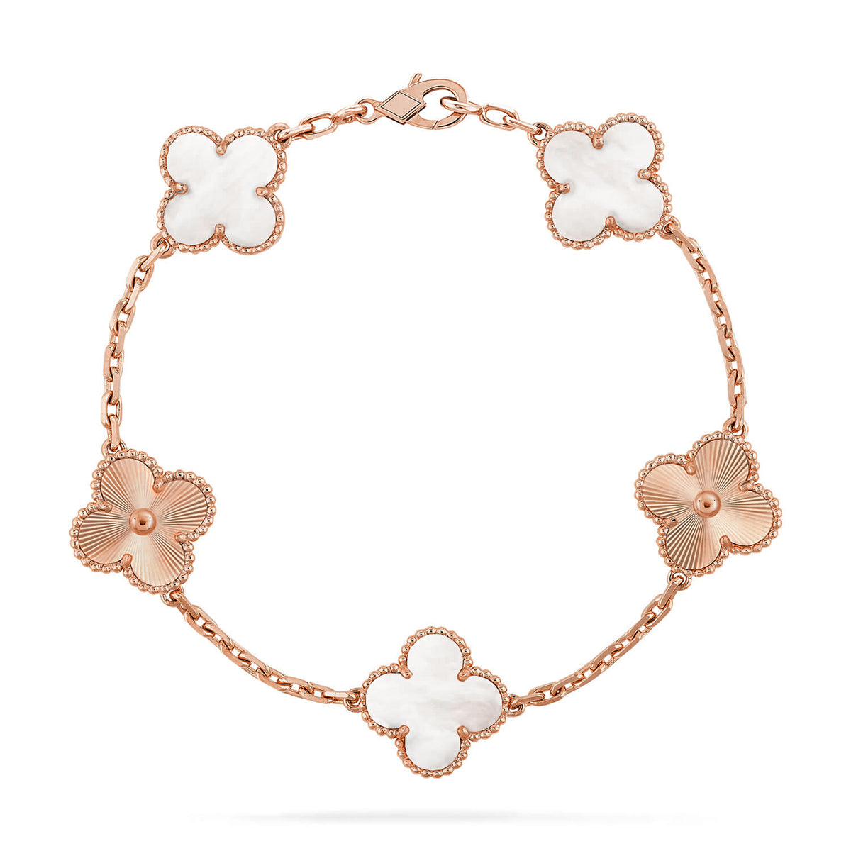 [OrnoraJewelry]CLOVER WHITE PEARL MOP 5 MOTIF BRACELET COLLECTION
