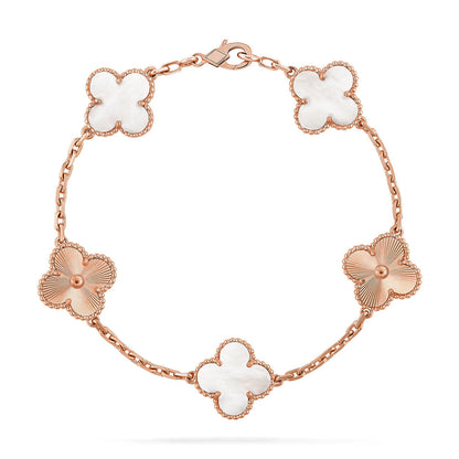 [OrnoraJewelry]CLOVER WHITE PEARL MOP 5 MOTIF BRACELET COLLECTION