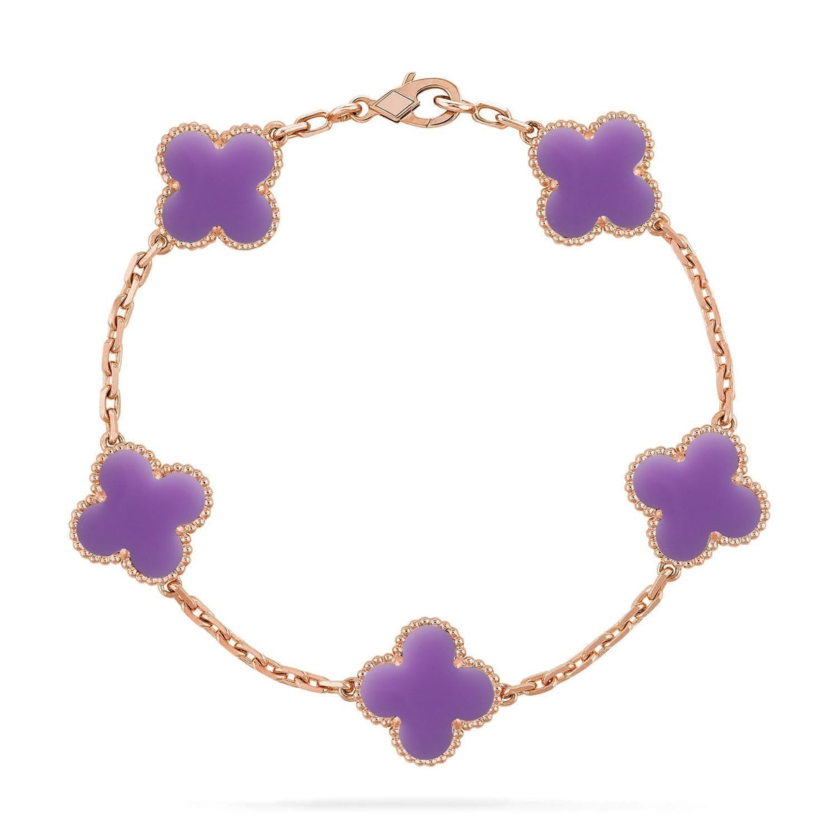 [OrnoraJewelry]CLOVER 5 MOTIF LIGHT PURPLE BRACELET COLLECTION