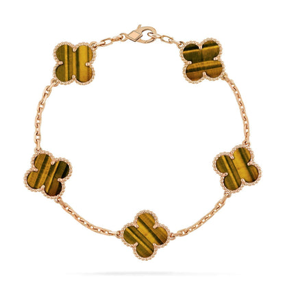 [OrnoraJewelry] CLOVER 5 MOTIFS TIGER EYE BRACELET COLLECTION