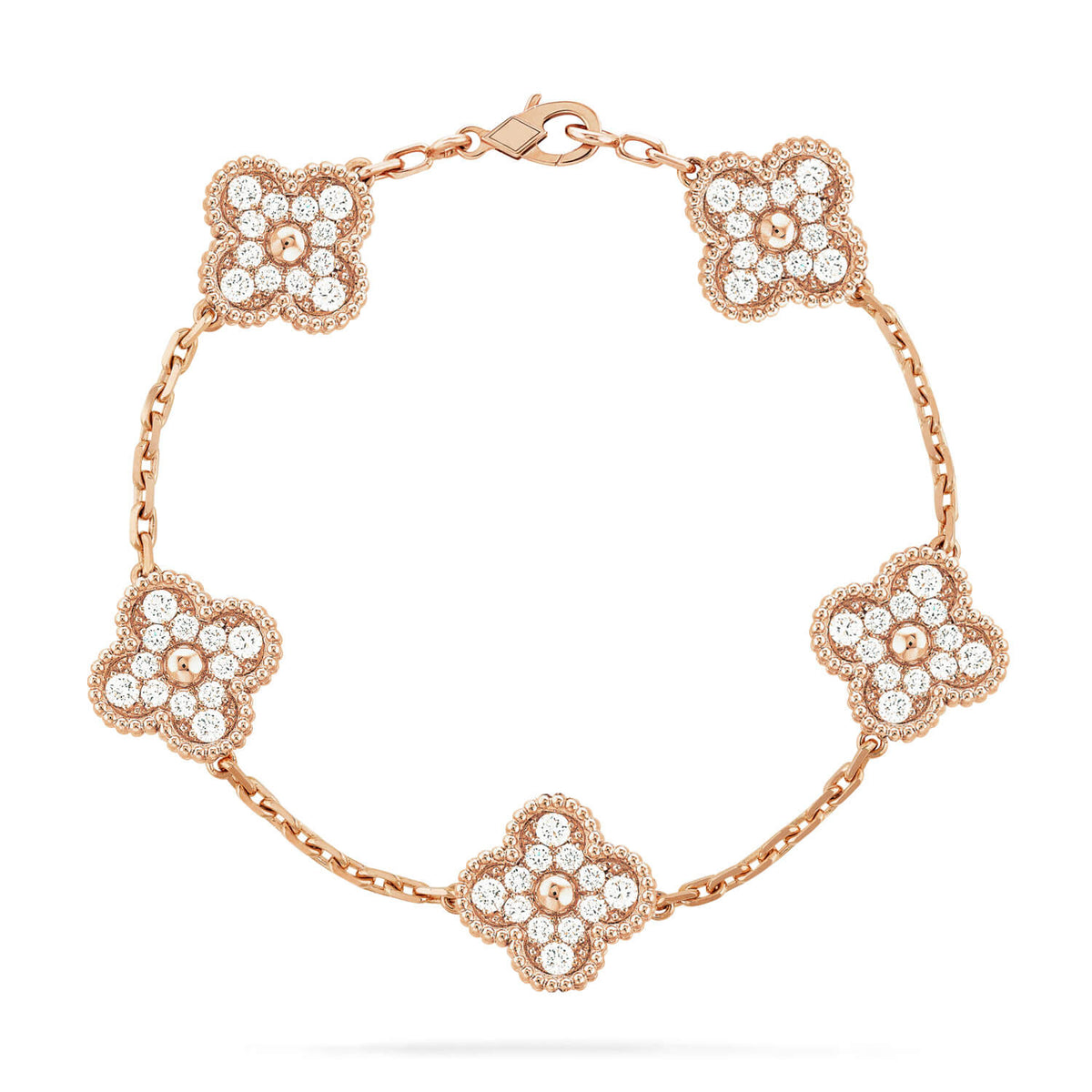 [Ornora Jewelry] CLOVER 5 MOTIF FULL DIAMOND BRACELET COLLECTION