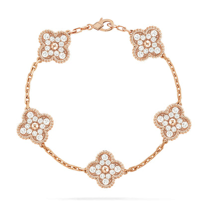 [Ornora Jewelry] CLOVER 5 MOTIF FULL DIAMOND BRACELET COLLECTION