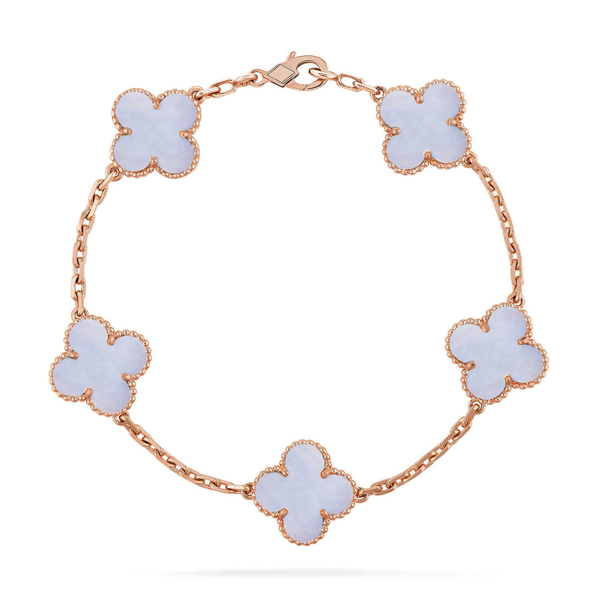 [OrnoraJewelry] CLOVER 5 MOTIF PURPLE CHALCEDONY BRACELET COLLECTION