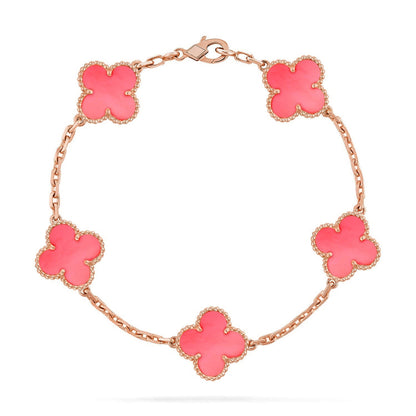 [OrnoraJewelry] CLOVER 5 MOTIFS  PINK MOP BRACELET COLLECTION