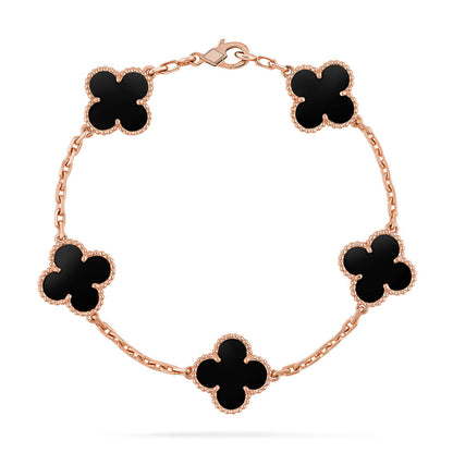 [OrnoraJewelry] CLOVER 5 MOTIF ONYXS BRACELET COLLECTION