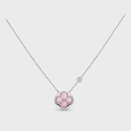 [OrnoraJewelry]SUN MOTIF PINK MOP SILVER BRACELET
