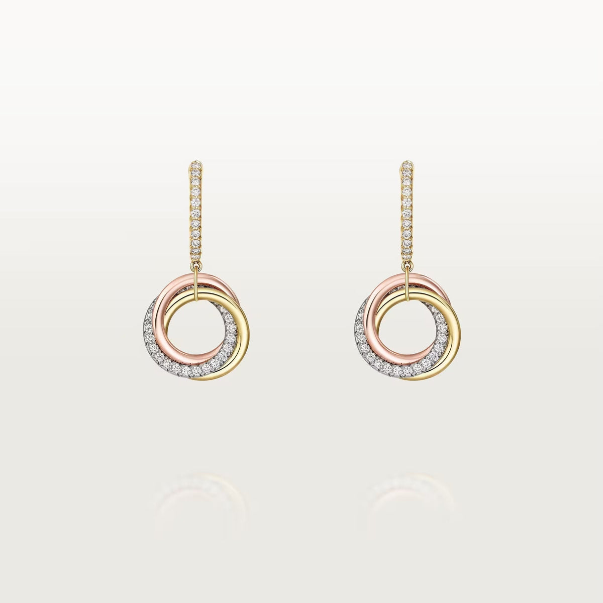 [OrnoraJewelry]TRINITY HALF DIAMOND  EARRINGS