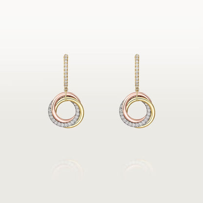 [OrnoraJewelry]TRINITY HALF DIAMOND  EARRINGS