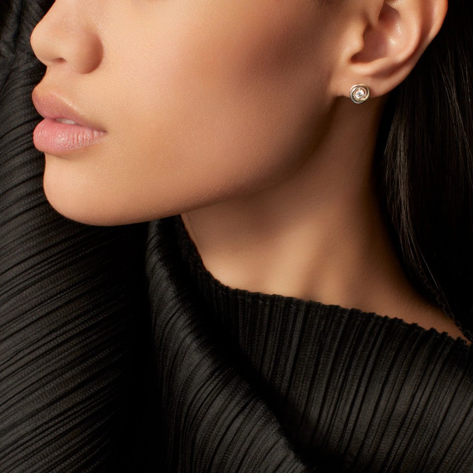 [OrnoraJewelry]TRINITY STUD DIAMOND EARRINGS