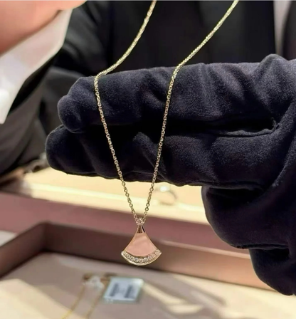 [OrnoraJewelry]Cherry Blossom Pink Fan Necklace