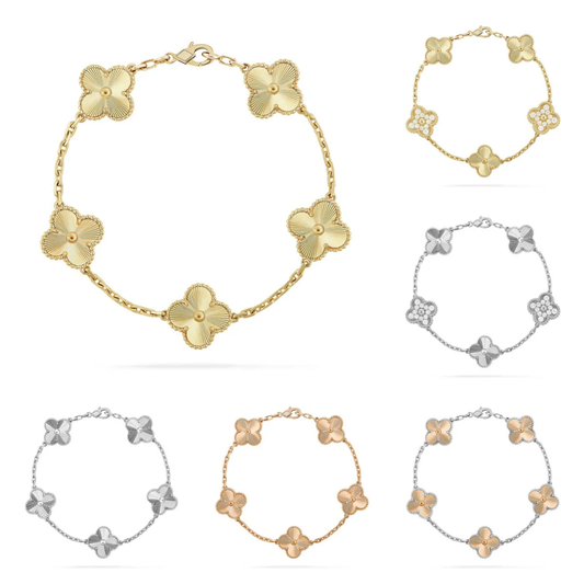 [OrnoraJewelry] CLOVER 5 MOTIF LASER BRACELET COLLECTION