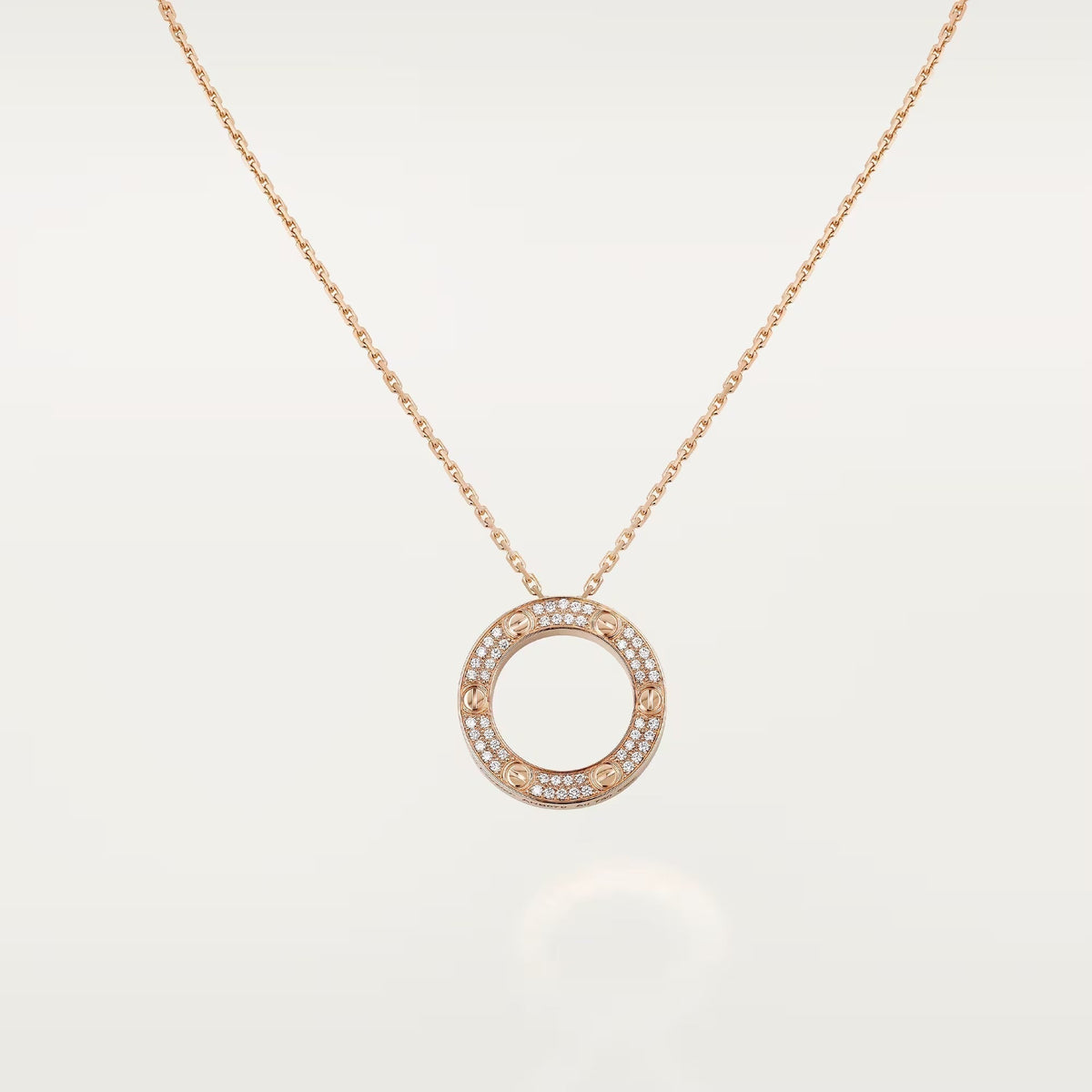 [OrnoraJewelry]LOVE NECKLACE 16MM  FULL DIAMOND