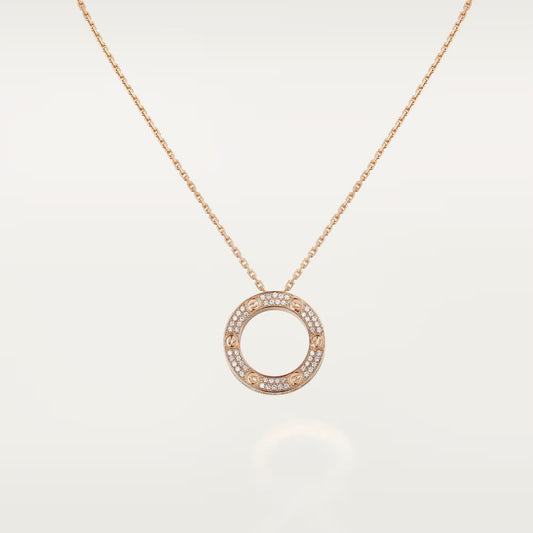 [OrnoraJewelry]LOVE NECKLACE 16MM  FULL DIAMOND