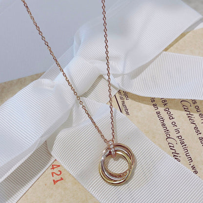[OrnoraJewelry]TRINITY NECKLACE GOLD  DIAMONDS