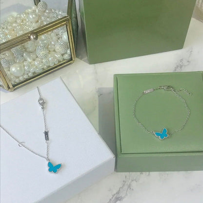 [OrnoraJewelry]BUTTERFLY TURQUOISE BUTTERFLY BRACELET SILVER