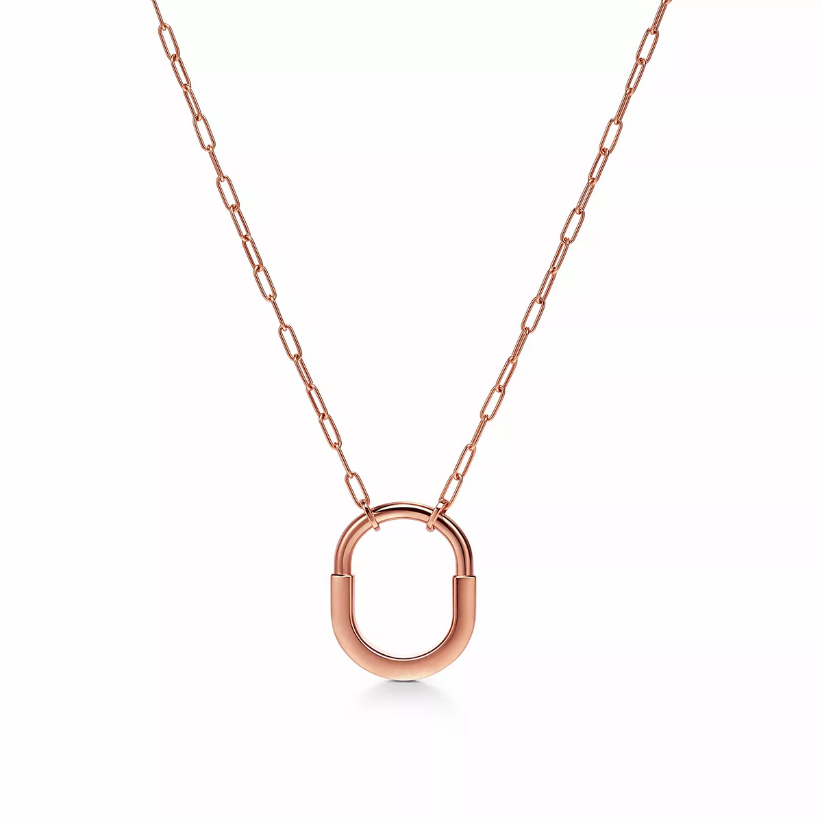 [Ornora Jewelry]LOCK MEDIUM PENDANT PINK DIAMOND PINK GOLD NECKLACE