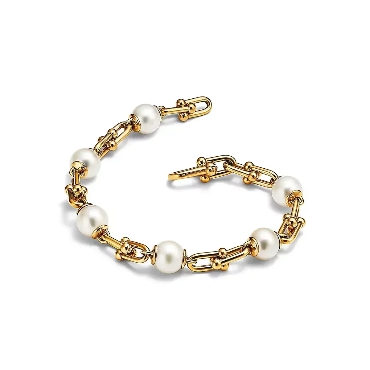 [Ornora Jewelry]LINK BRACELET GOLD WITH FRESHWATER PEARLS