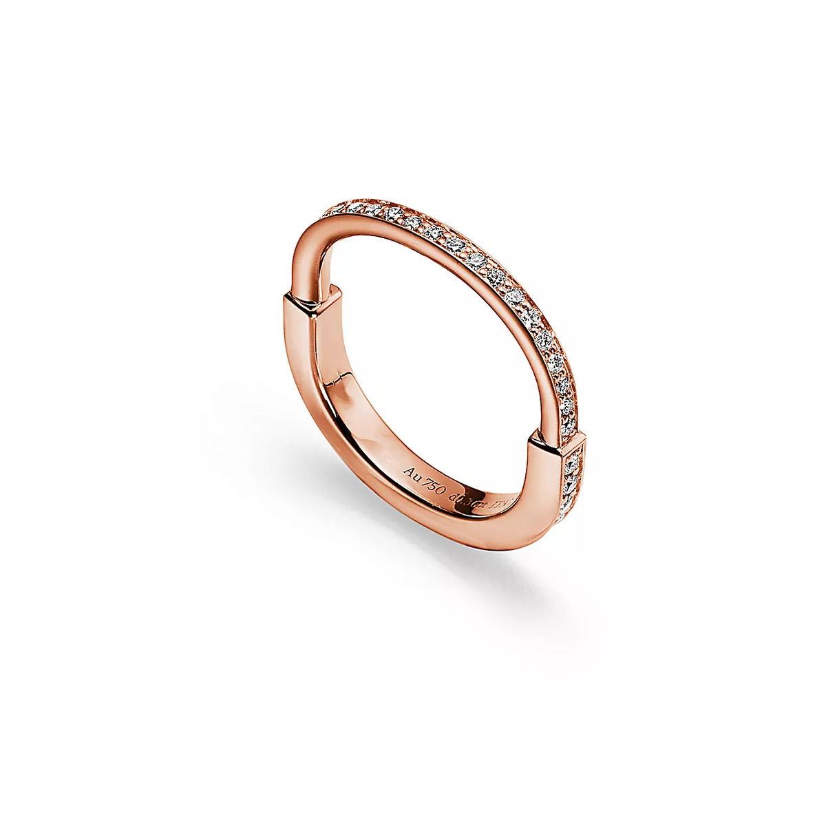 [Ornora Jewelry]LOCK RING PINK GOLD DIAMOND PAVED