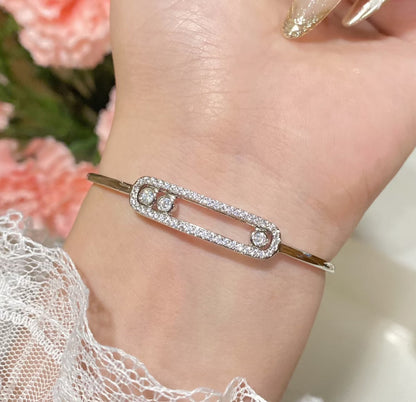 [OrnoraJewelry]Move Pavé Diamond Bangle Bracelet M