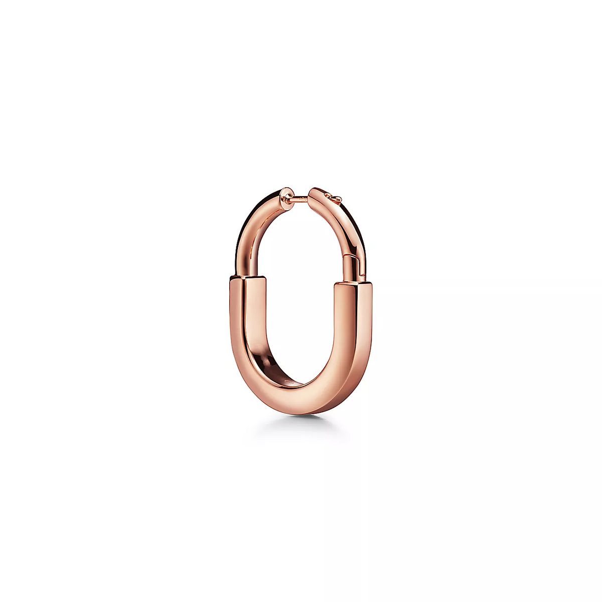 [Ornora Jewelry]LOCK MEDIUM PINK DIAMOND PINK GOLD EARRINGS