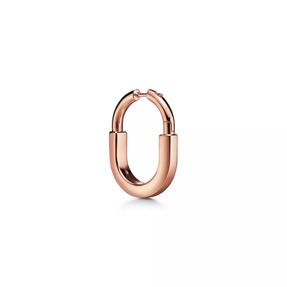 [Ornora Jewelry]LOCK MEDIUM PINK DIAMOND PINK GOLD EARRINGS