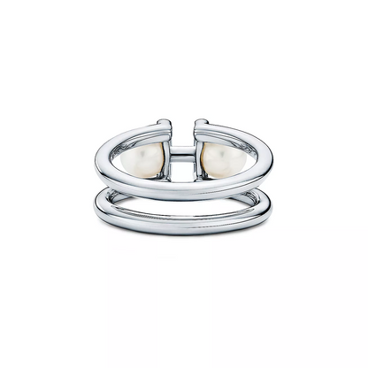 [Ornora Jewelry]DOUBLE PEARL SILVER RING