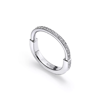 [Ornora Jewelry]LOCK RING SILVER DIAMOND PAVED