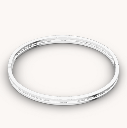 [OrnoraJewelry]ZERO 1 SPIRAL LOGO SILVER BRACELET