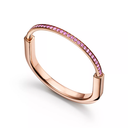 [Ornora Jewelry]LOCK BRACELET ROSE DIAMOND PINK GOLD