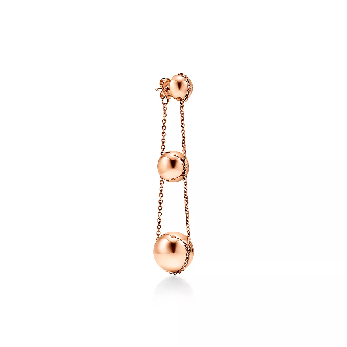 [Ornora Jewelry]TRIPLE DROP PINK GOLD EARRINGS