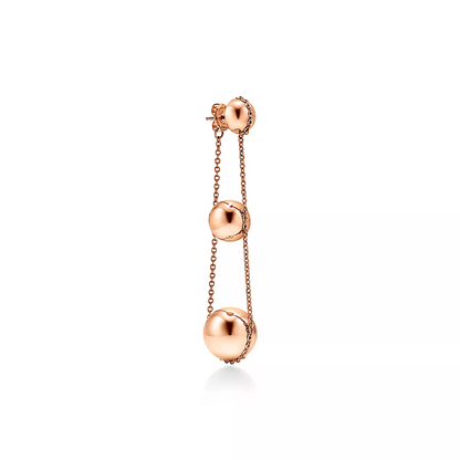 [Ornora Jewelry]TRIPLE DROP PINK GOLD EARRINGS