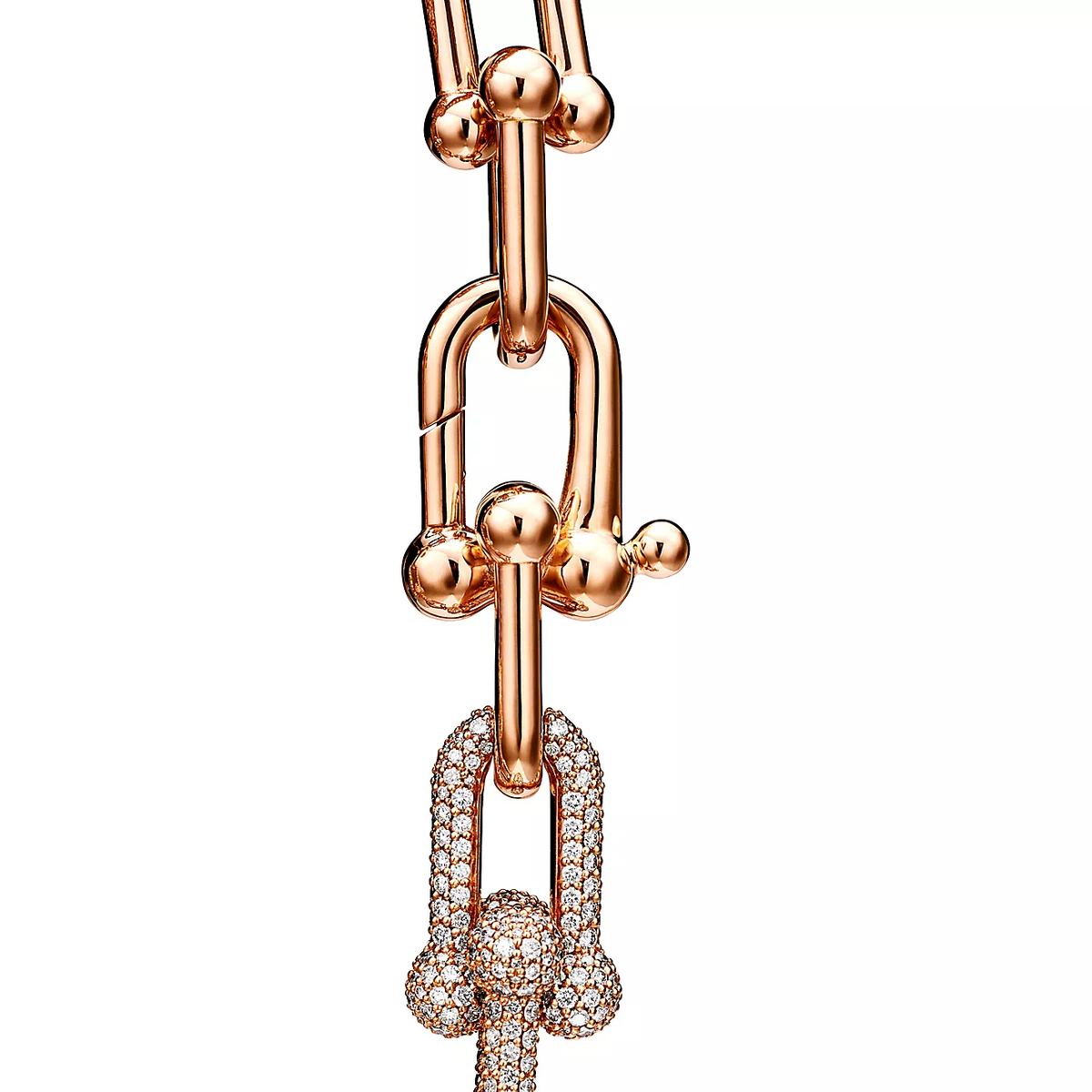 [Ornora Jewelry]HARDWEAR LARGE LINK PINK GOLD PAVED DIAMOND BRACELET